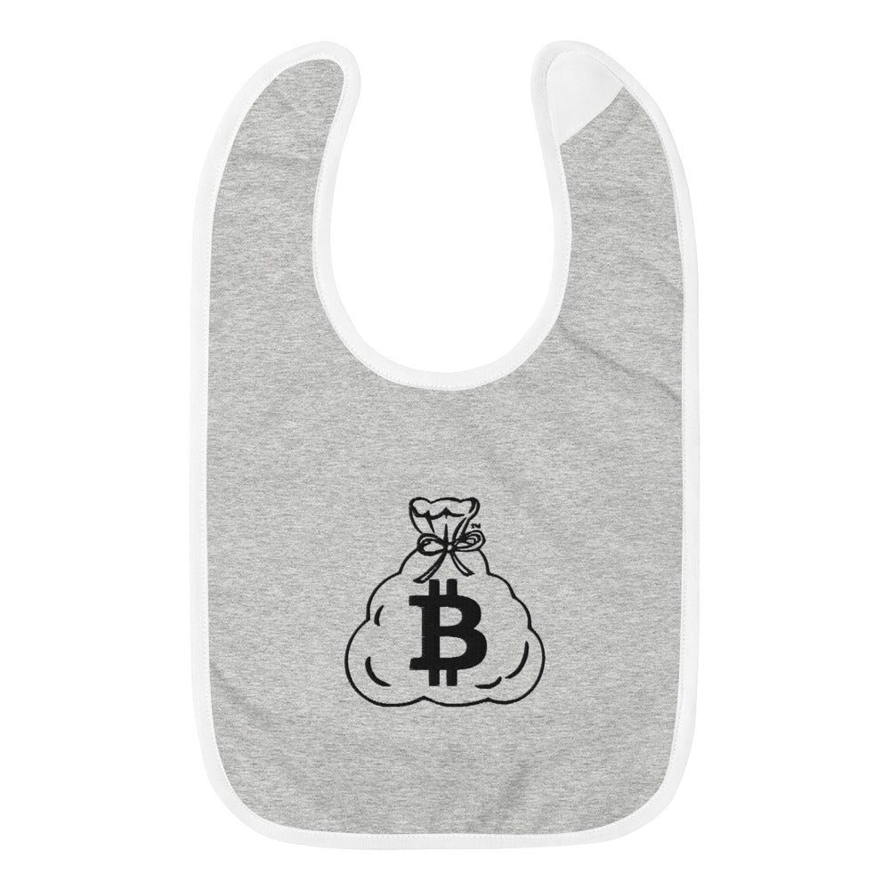 Embroidered Baby Bib (Bitcoin)
