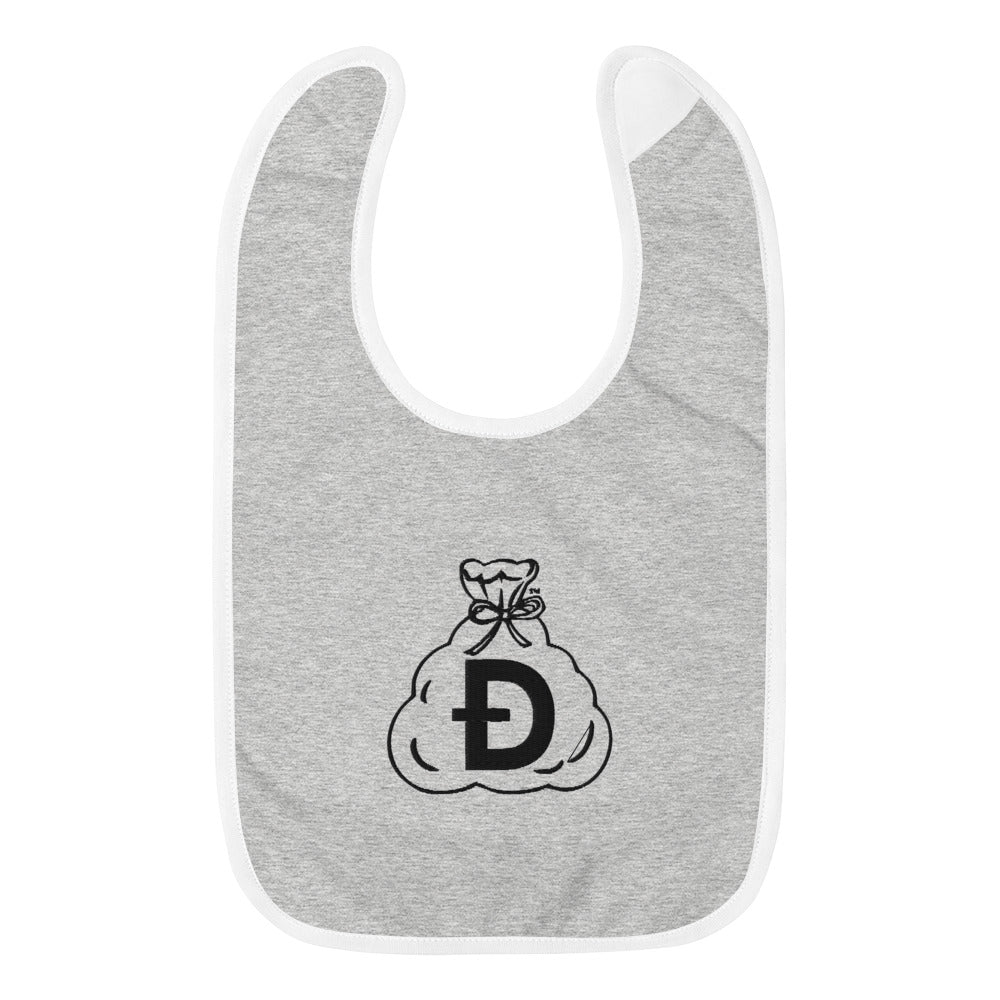 Embroidered Baby Bib (Dogecoin)