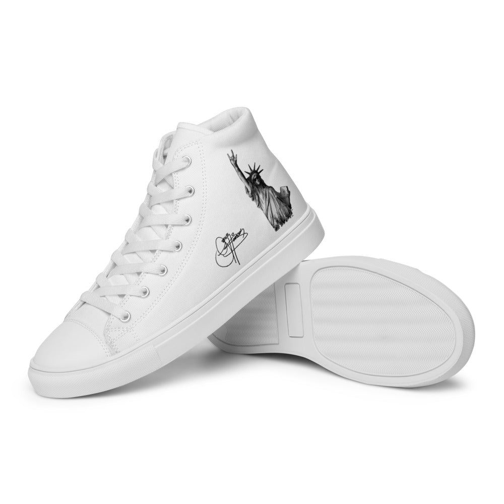 Men’s High Top Canvas Shoes (Statue of Liberty)