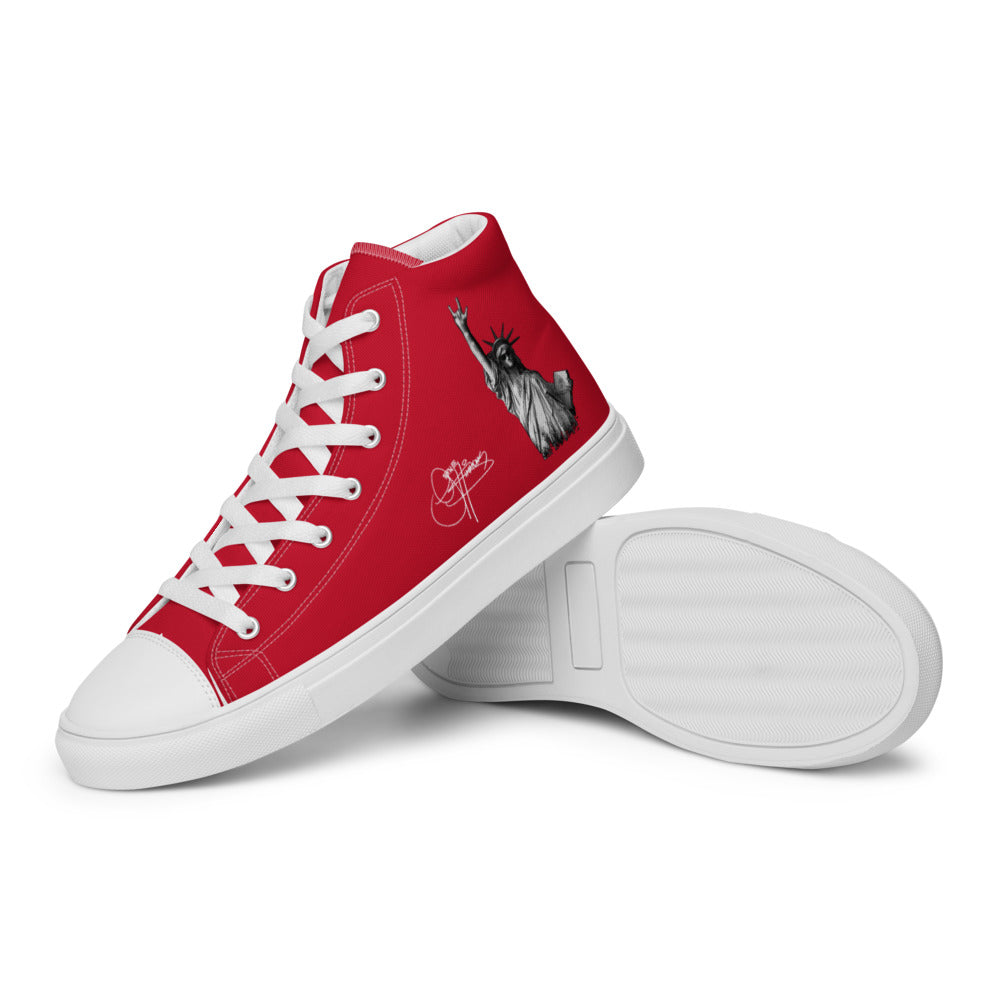 Men’s High Top Canvas Shoes (Statue of Liberty)